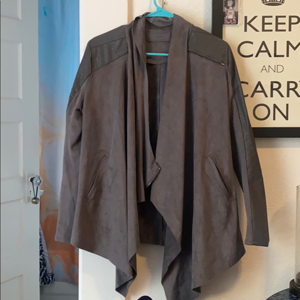 Grey Jacket with Leather